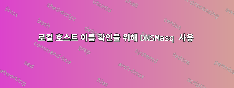 로컬 호스트 이름 확인을 위해 DNSMasq 사용