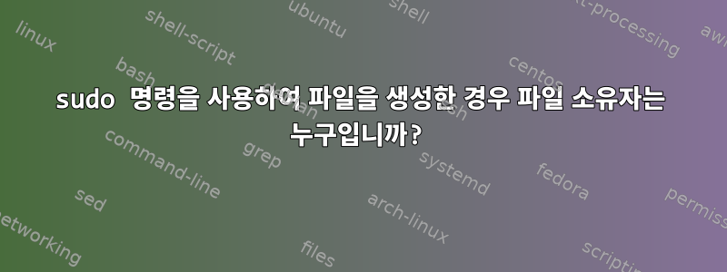 sudo 명령을 사용하여 파일을 생성한 경우 파일 소유자는 누구입니까?