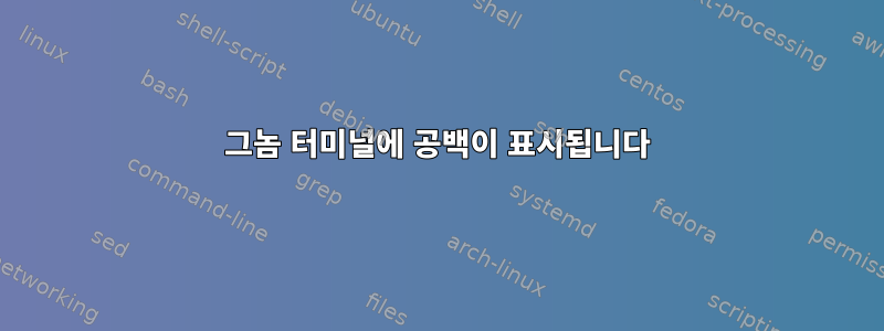 그놈 터미널에 공백이 표시됩니다