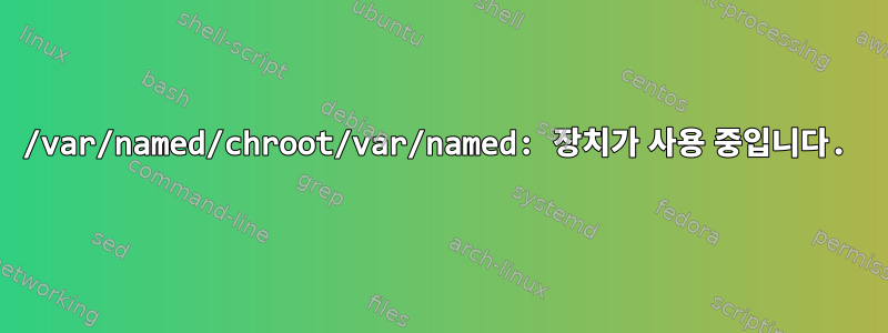 /var/named/chroot/var/named: 장치가 사용 중입니다.