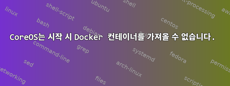 CoreOS는 시작 시 Docker 컨테이너를 가져올 수 없습니다.