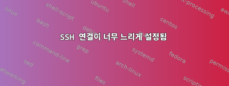 SSH 연결이 너무 느리게 설정됨