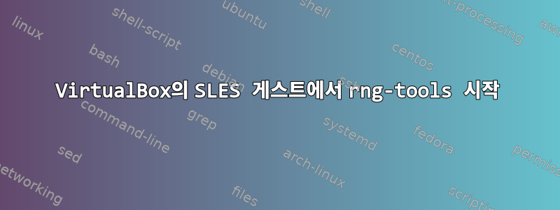 VirtualBox의 SLES 게스트에서 rng-tools 시작