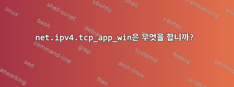 net.ipv4.tcp_app_win은 무엇을 합니까?