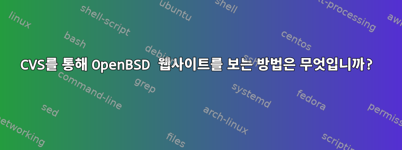 CVS를 통해 OpenBSD 웹사이트를 보는 방법은 무엇입니까?