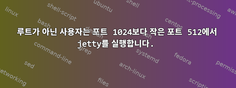 루트가 아닌 사용자는 포트 1024보다 작은 포트 512에서 jetty를 실행합니다.