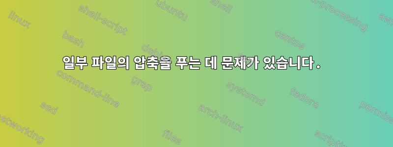 일부 파일의 압축을 푸는 데 문제가 있습니다.