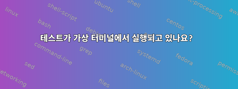 테스트가 가상 터미널에서 실행되고 있나요?