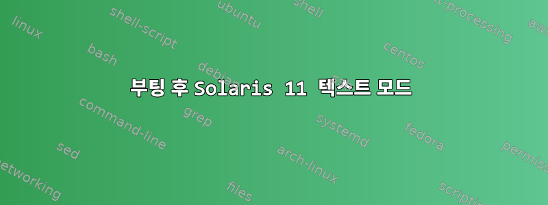 부팅 후 Solaris 11 텍스트 모드