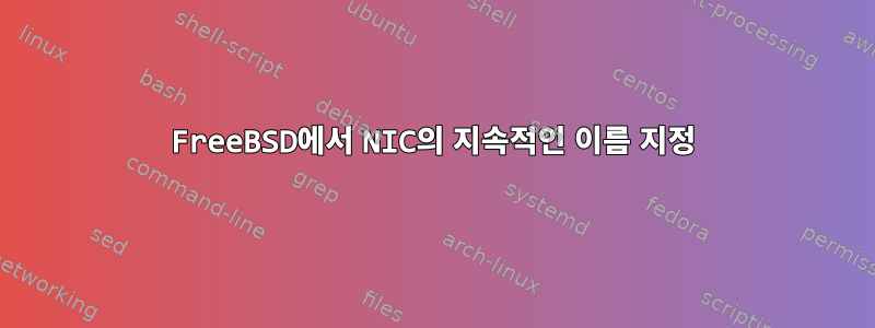 FreeBSD에서 NIC의 지속적인 이름 지정