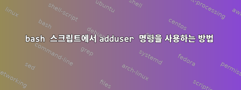 bash 스크립트에서 adduser 명령을 사용하는 방법