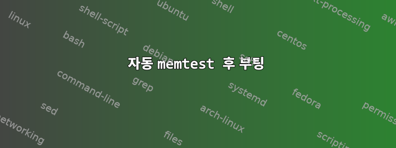 자동 memtest 후 부팅