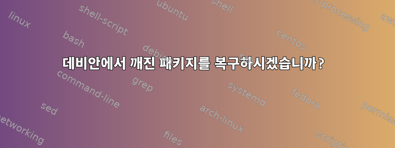 데비안에서 깨진 패키지를 복구하시겠습니까?