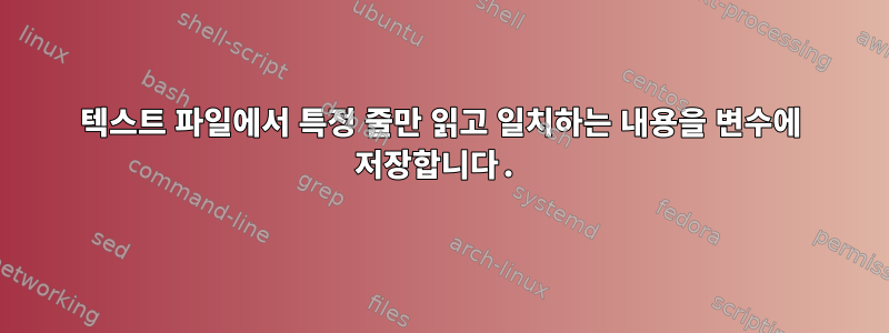 텍스트 파일에서 특정 줄만 읽고 일치하는 내용을 변수에 저장합니다.