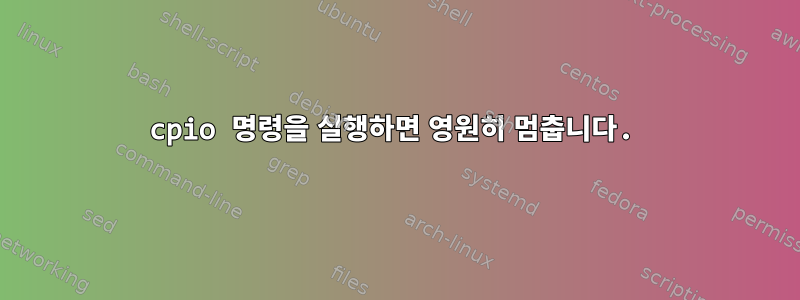 cpio 명령을 실행하면 영원히 멈춥니다.