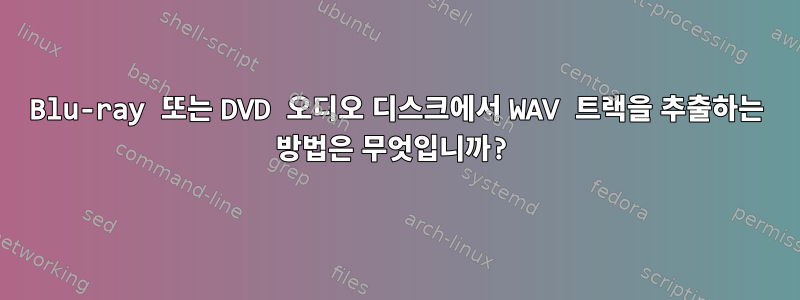 Blu-ray 또는 DVD 오디오 디스크에서 WAV 트랙을 추출하는 방법은 무엇입니까?