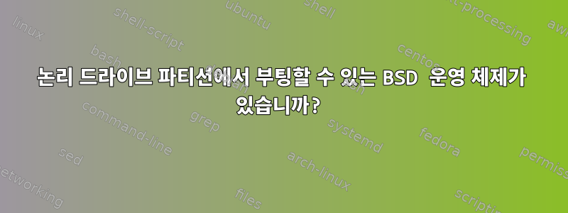 논리 드라이브 파티션에서 부팅할 수 있는 BSD 운영 체제가 있습니까?