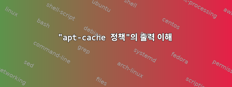 "apt-cache 정책"의 출력 이해