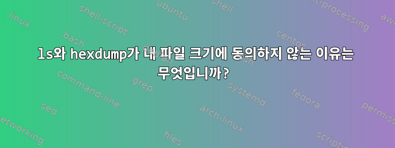 ls와 hexdump가 내 파일 크기에 동의하지 않는 이유는 무엇입니까?