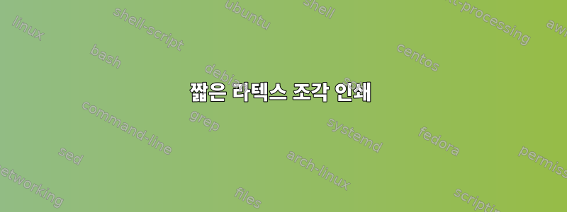 짧은 라텍스 조각 인쇄