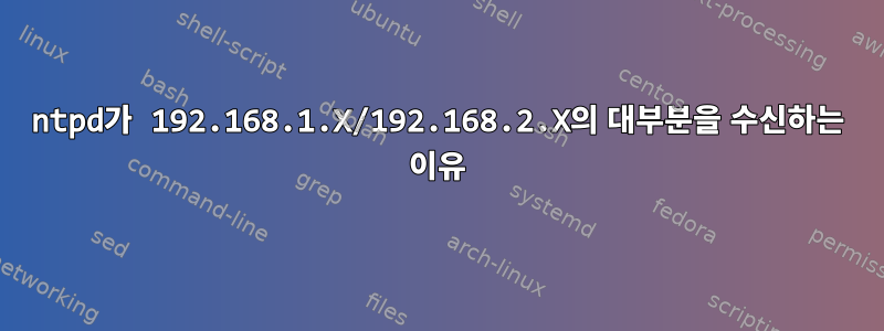 ntpd가 192.168.1.X/192.168.2.X의 대부분을 수신하는 이유