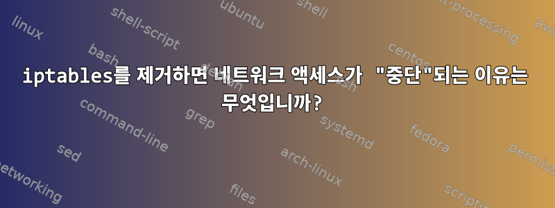 iptables를 제거하면 네트워크 액세스가 "중단"되는 이유는 무엇입니까?