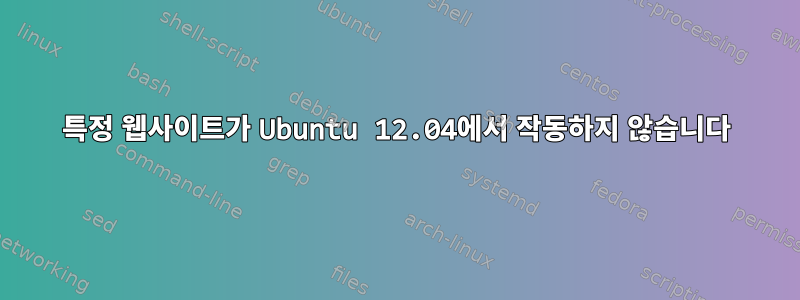 특정 웹사이트가 Ubuntu 12.04에서 작동하지 않습니다