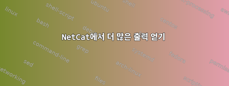 NetCat에서 더 많은 출력 얻기