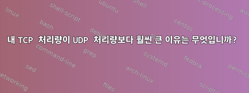 내 TCP 처리량이 UDP 처리량보다 훨씬 큰 이유는 무엇입니까?