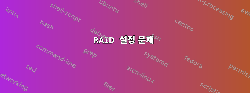 RAID 설정 문제