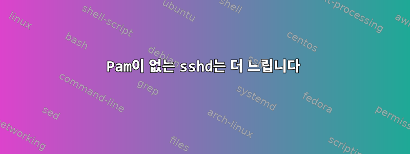 Pam이 없는 sshd는 더 느립니다