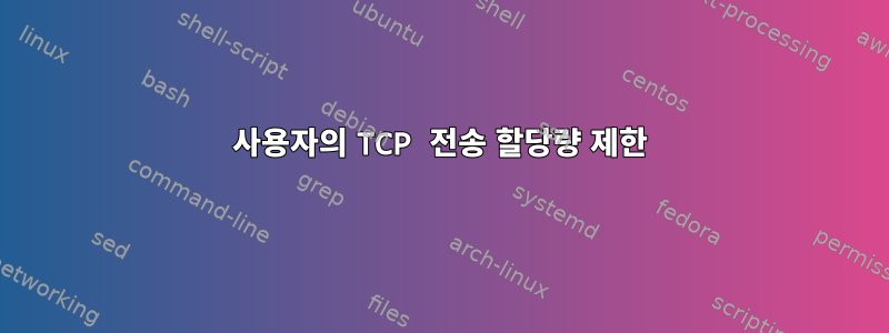 사용자의 TCP 전송 할당량 제한