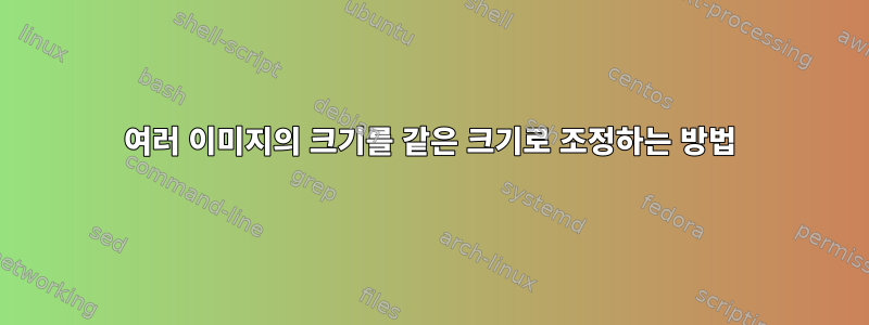 여러 이미지의 크기를 같은 크기로 조정하는 방법