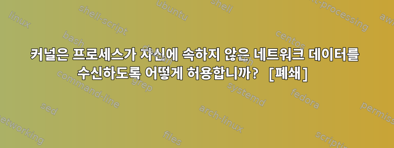 커널은 프로세스가 자신에 속하지 않은 네트워크 데이터를 수신하도록 어떻게 허용합니까? [폐쇄]