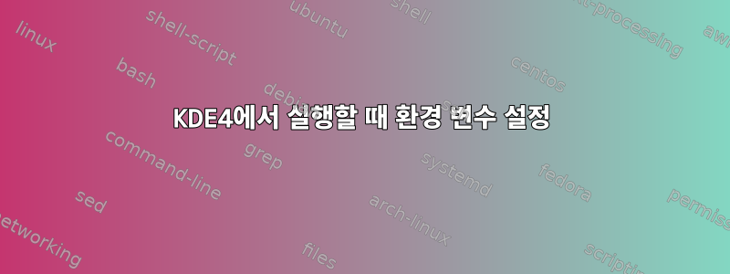 KDE4에서 실행할 때 환경 변수 설정