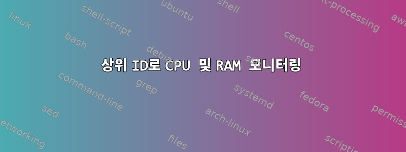 상위 ID로 CPU 및 RAM 모니터링