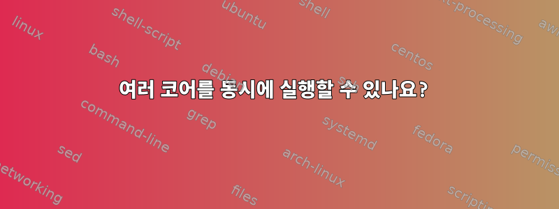 여러 코어를 동시에 실행할 수 있나요?