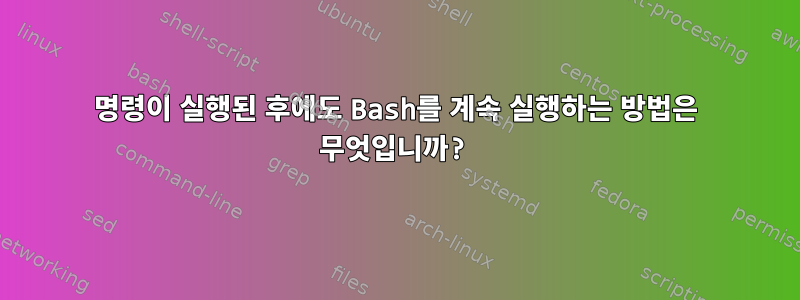 명령이 실행된 후에도 Bash를 계속 실행하는 방법은 무엇입니까?