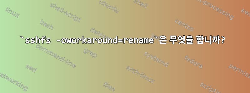 `sshfs -oworkaround=rename`은 무엇을 합니까?