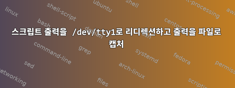 스크립트 출력을 /dev/tty1로 리디렉션하고 출력을 파일로 캡처