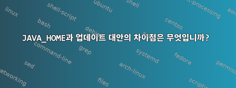 JAVA_HOME과 업데이트 대안의 차이점은 무엇입니까?