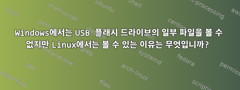 Windows에서는 USB 플래시 드라이브의 일부 파일을 볼 수 없지만 Linux에서는 볼 수 있는 이유는 무엇입니까?