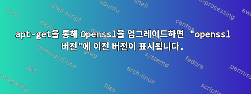 apt-get을 통해 Openssl을 업그레이드하면 "openssl 버전"에 이전 버전이 표시됩니다.