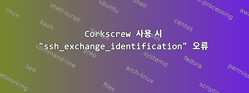 Corkscrew 사용 시 "ssh_exchange_identification" 오류