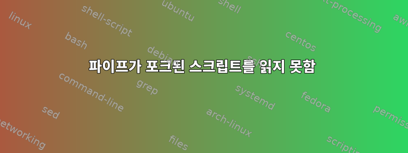 파이프가 포크된 스크립트를 읽지 못함