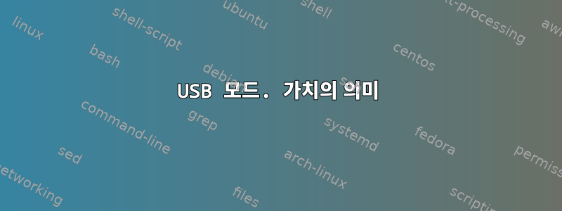 USB 모드. 가치의 의미