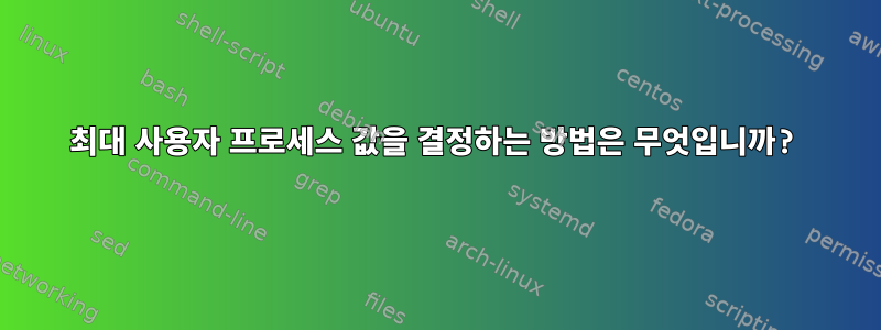 최대 사용자 프로세스 값을 결정하는 방법은 무엇입니까?