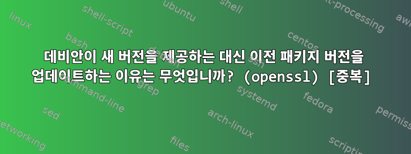 데비안이 새 버전을 제공하는 대신 이전 패키지 버전을 업데이트하는 이유는 무엇입니까? (openssl) [중복]