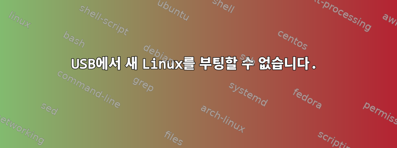 USB에서 새 Linux를 부팅할 수 없습니다.