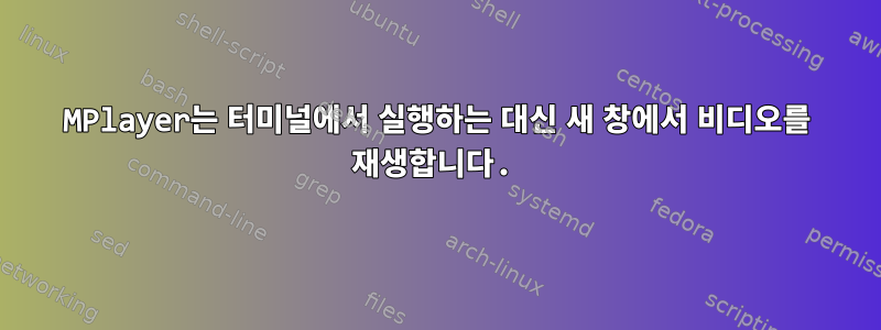 MPlayer는 터미널에서 실행하는 대신 새 창에서 비디오를 재생합니다.